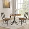 International Concepts Round Round 42 in. Dual Drop Leaf Dining Table with 2 Panel Back Chairs in Hickory/Washed Coal K45-42DPT-C110-2 - alternate 6